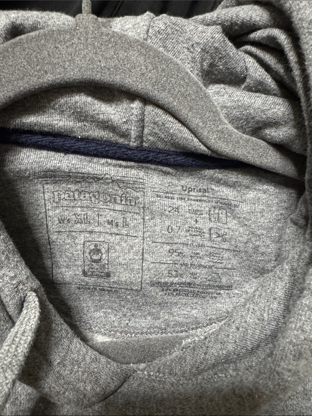 Patagonia Uprisal Gray Hoodie with Orange and Yellow Stripe - Picture 2 of 8